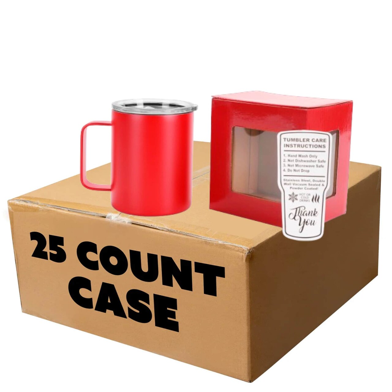 Makerflo 12 oz Powder Coated Camper Mug with Leak-Proof Clear Lid, Ideal for Craft and Personalization (Laser Engraving, UV DTF, Epoxy, and Vinyl)